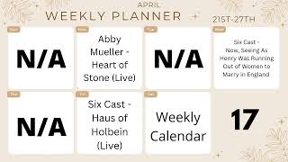 Weekly Calendar: April - Week 17