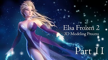 Elsa Frozen2 3D Modeling Process Part 11 Texturing Clothe in Photoshop_3ds max