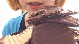 女子の一人おやつ☆ロイズポテトチップスチョコマイルドビター食べるだけ！eating sounds