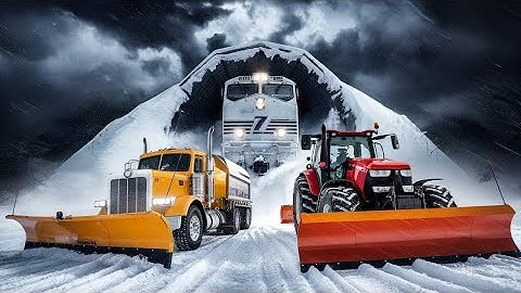High-Speed Plowing: Trains, Tractors & Trucks vs Deep Snow! ❄️ 🚅