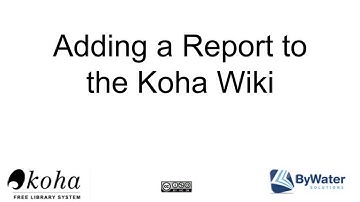 Adding Report to Koha Report Wiki Library