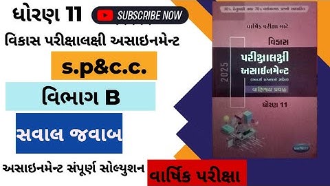 Std 11 spcc vikas assignment section B solution|| std 11 varshik Pariksha assignment solution 2025 |