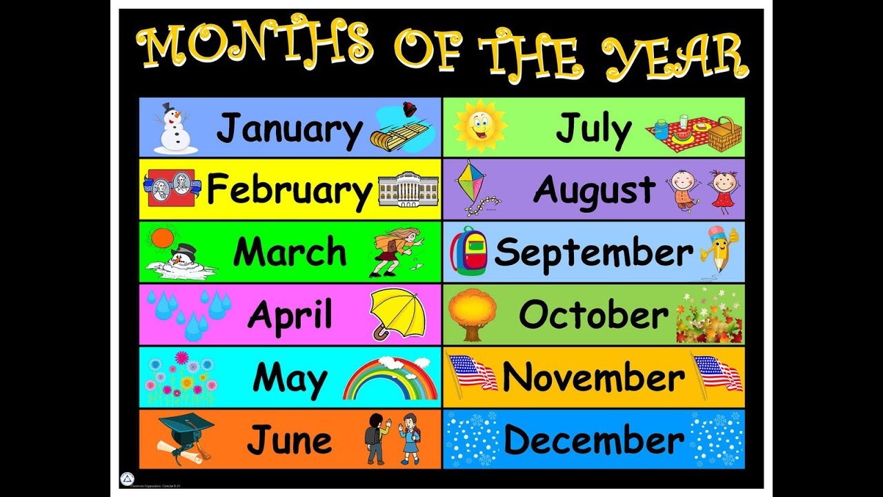 Months of the year for kids