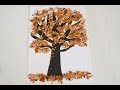 Аплікація "Осіннє дерево" із справжнього листя
