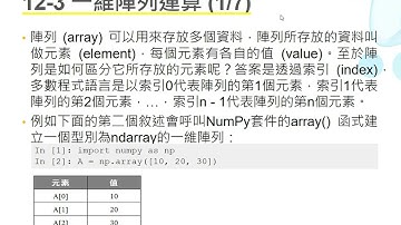 20250414 Python 程式設計導論- CH012  陣列與資料運算(1)