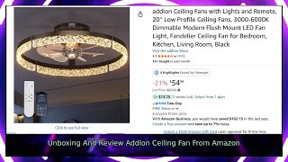 addlon Ceiling Fans with Lights and Remote, 20'' Low Profile Ceiling Fan
