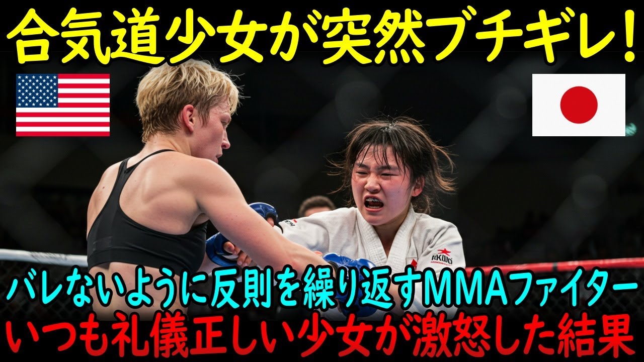 「もう許しません！」姑息な反則を繰り返す女性MMA選手…謙虚で控えめな合気道少女が遂に本気でキレた結果…ｗ【海外の反応】
