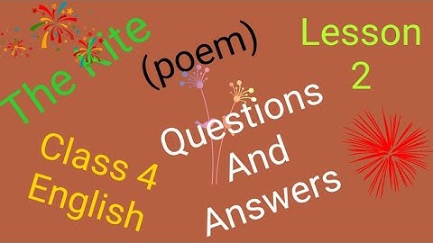 The Kite(Poem)//Lesson 2//Questions And Answers//Class 4//English #english  #thekitepoem #lesson2