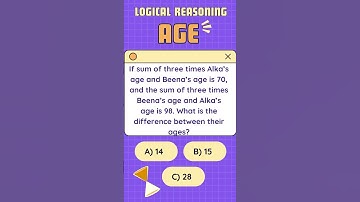 Mental Aptitude Age  #maths #quantitativeaptitude #logicalreasoning #problemsonages #mentalaptitude