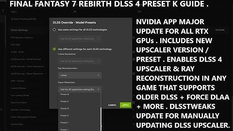 Nvidia App Major Update | Enable DLSS 4 Upscaler For All RTX GPUs in Older Games + More | DLSSTweaks