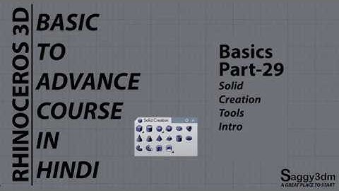Rhino Basics in Hindi - 29 Solid Creation Tools Part-1