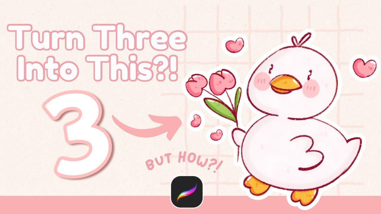 Draw a Cute Duck Using ONLY the Number 3?! 🐥✨ (Easy Beginner Trick)