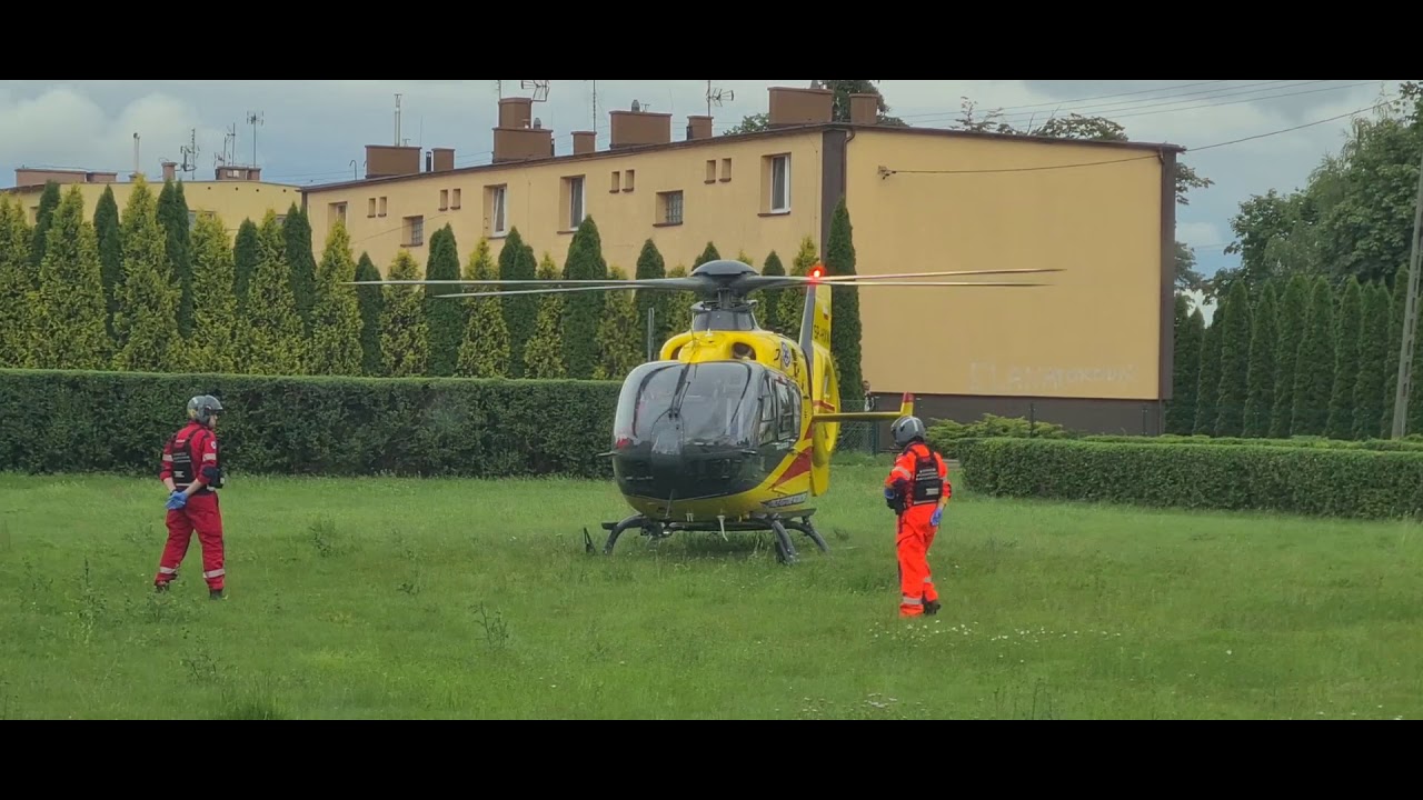 Lądowanie i przerwany start Ratownik 2 (HEMS Bydgoszcz)