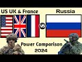 US UK and France vs Russia military power comparison 2024 | USA vs Russia military power 2024