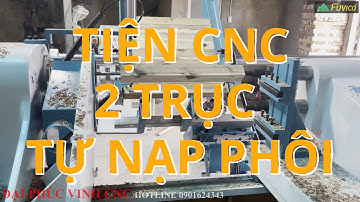 (Thực tế) Máy tiện cnc hai trục cấp phôi tự động Woodmaster WM-1500A2