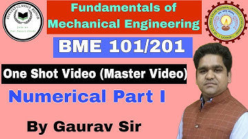 FME Numerical Part 1 | Mechanical by Gaurav sir | One Shot Revision Video