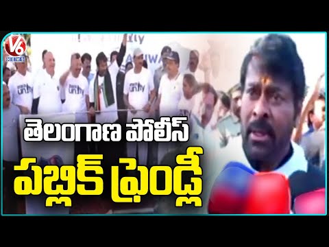 DGP Shivadhar Reddy, Chiranjeevi & CP Sajjanar Participated In Ekta Diwas 5K Run | V6 News - V6NEWSTELUGU