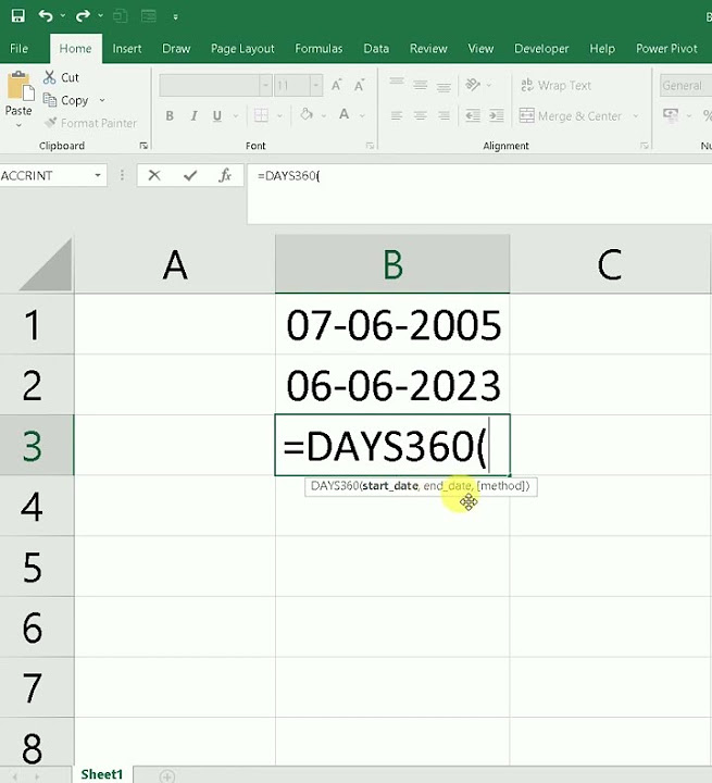 Days360 formula in excel excel tricks and tips excel shorts video