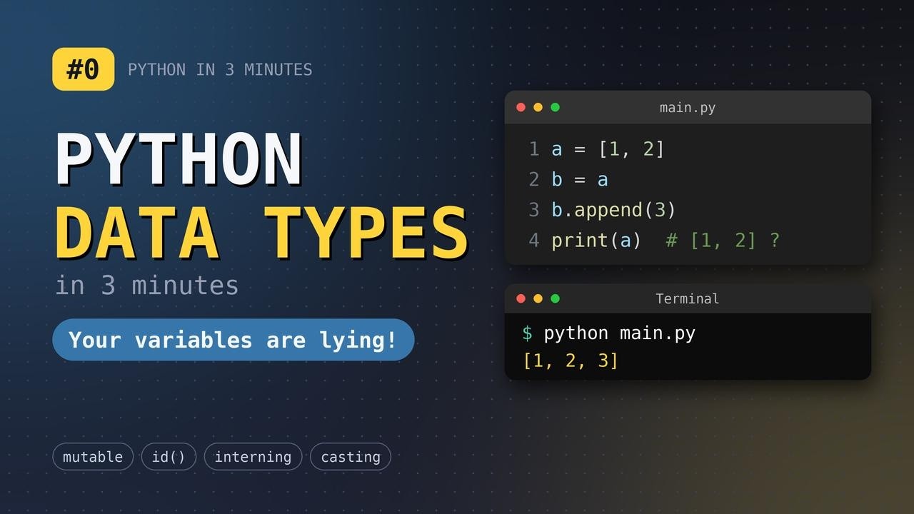 Python Data Types Explained in 3 Minutes | #0 - YouTube