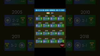 IND vs SA ODI Series Winners List (1991–2025) | India vs South Africa Head to Head ODI History