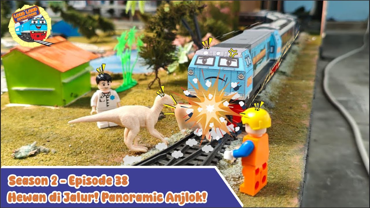 Gawat !!! Hewan di Jalur! Kereta Panoramic Anjlok di Depan 🚂🐄 | Loko Land Adventures S2 EP.38