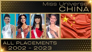 MISS UNIVERSE CHINA | EVERY PLACEMENT 2002-2023