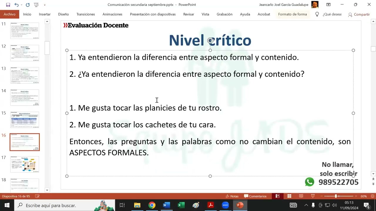 3 Reflexión de aspectos formales 2 - Comunicación 2024