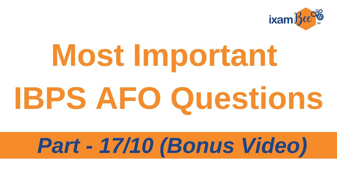 Most Important Agriculture Questions video -17 | IBPS AFO 2019 -20, FCI ...