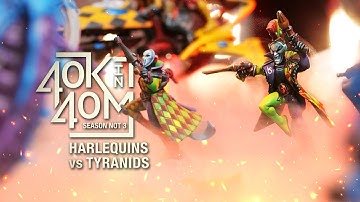 Harlequins vs Tyranids. Warhammer 40k in 40 minutes.