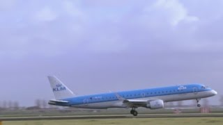 KLM - Embraer ERJ-190 PH-EZY KL1740 - Landing on Schiphol Airport, Amsterdam, Polderbaan