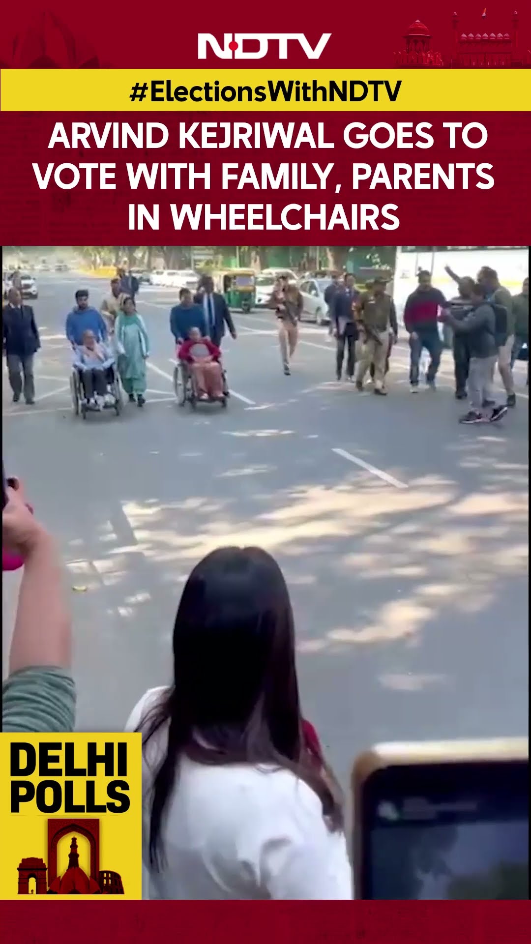 Arvind Kejriwal Goes To Vote With Family, Parents In Wheelchairs
