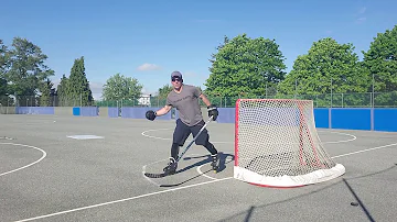 Shooting Ice Hockey Pucks off Synthetic Tiles