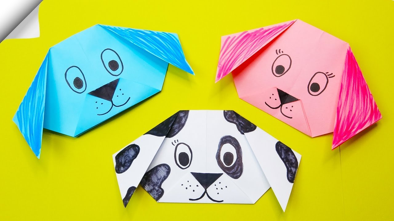 Origami DOG easy DIY paper crafts Origami DOG face YouTube