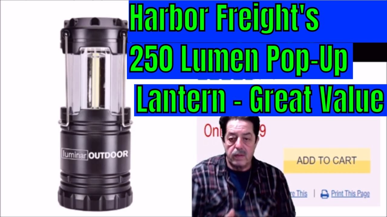 Luminar Outdoor 250 Lumen Pop up Lantern Harbor Freight 