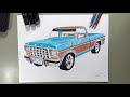 cómo dibujar una camioneta Ford clásica | time lapse | paint L