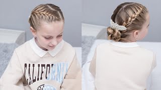 PEINADO ELEGANTE PARA NIÑAS - PEINADO FACIL CON TRENZAS DE RAIZ-  PEINADOS COMUNION