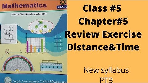Class 5, Unit 5, Distance & Time, Review Exercise (Complete),PTB, SNC, New Syllabus.