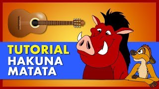 Video thumbnail of "HAKUNA MATATA - Tutorial CANZONI DISNEY - Accordi Chitarra - Il Re Leone"