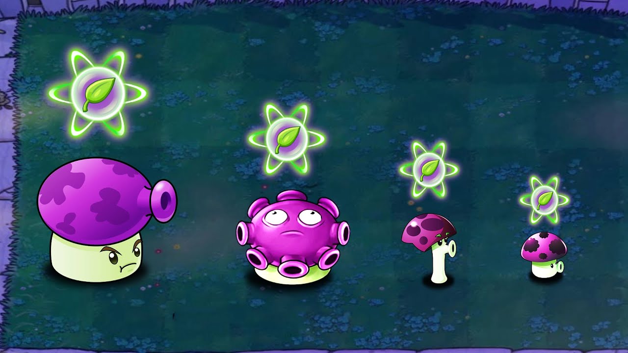 Best strategy Plants vs Zombies I PVZ1 Hack _SUMMON ALL Scaredy Shroom ...