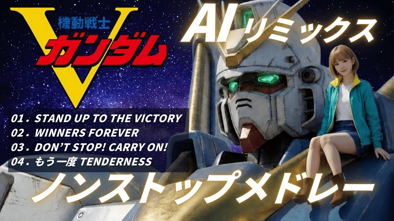 【機動戦士Vガンダム】ノンストップメドレーAI リミックス｜現代風トランス｜