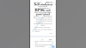 BPSC 103 previous year question papers june 2023|1st semester|Ba political science honours|#ignou