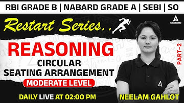 Reasoning Circular Seating Arrangement #2 | RBI Grade B | NBARD Grade A | SEBI Grade A | IBPS SO
