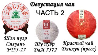 Часть 2. Обзор чая: Шен пуэр Сягуань FT53-17, Шу пуэр ДаИ 7572, Прессованный Дянхун