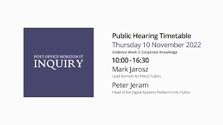 Post Office Horizon IT Inquiry - Mark Jarosz - Day 18 AM Live Stream - 10 Nov 2022 REDACTED screenshot 3