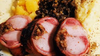 Rabbit. Rabbit Loin Stuffed With Haggis. Neeps, Tatties & Whisky Sauce. #haggis #rabbit  #SRP