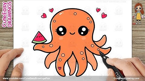 How to Draw a Cute Octopus Easy for Kids - Step by Step Drawing Video and Coloring Tutorial