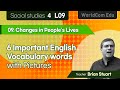 6  Important English Vocabulary Words with pictures I  Social studies 4. L09.Changes in People&#39;s L.