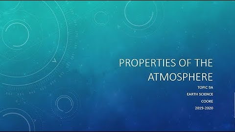 Topic 9A - Weather Variables Notes