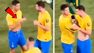 Ronaldo Clean Laporte Mouth with his Cloth 😆