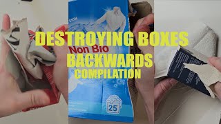 Oddly Satisfying Destruction: Destroying Boxes Backwards - Compilation #8 ASMR (Relaxing)